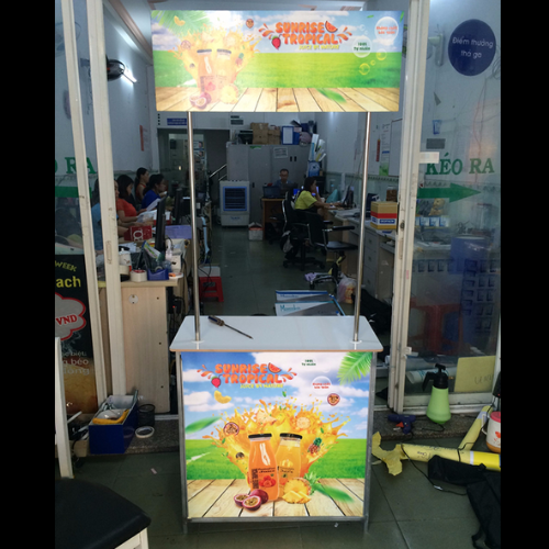 Booth sắt quảng cáo