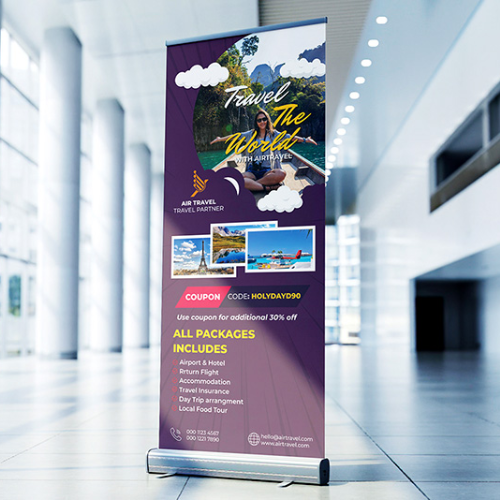 Standee cuốn banner nhôm