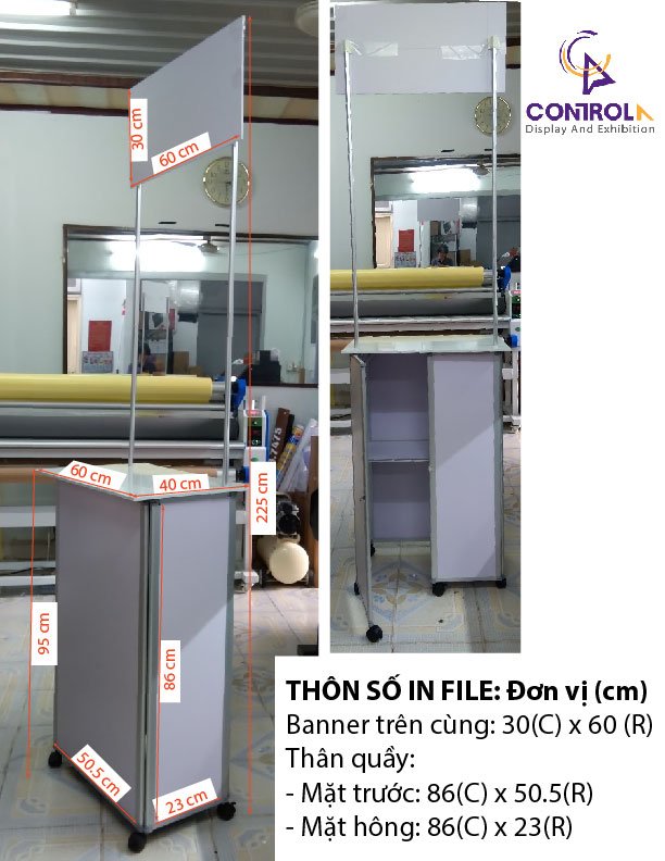 Booth nhôm có bánh xe Booth nhôm có bánh xe