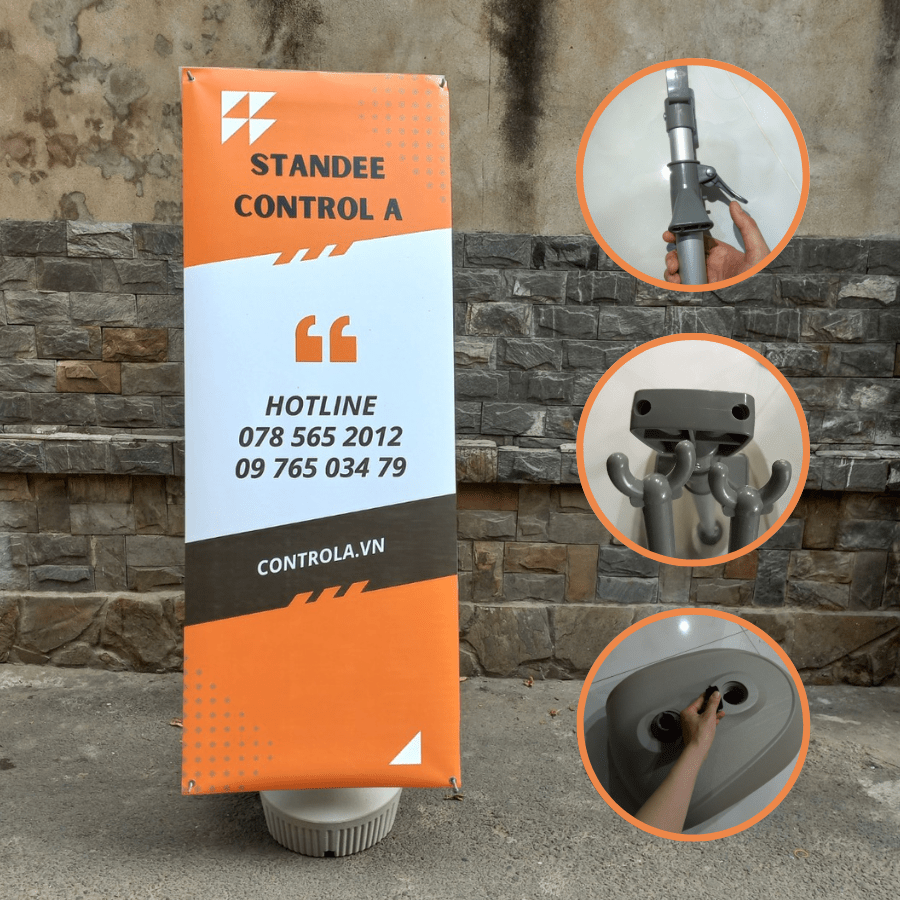 Standee đế nước tăng giảm ngoài trời