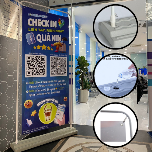 Standee đế nước kiểu cửa