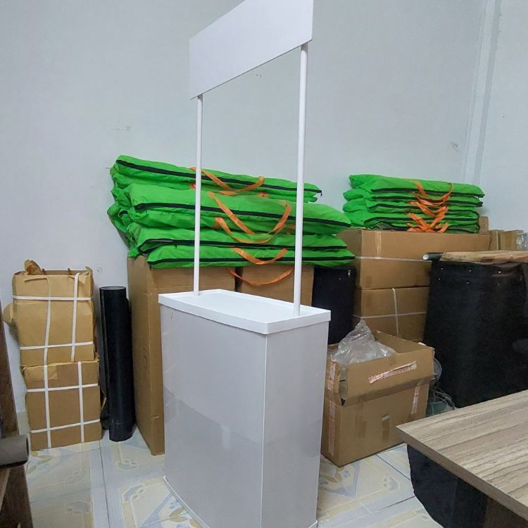 Booth sampling nhựa mini