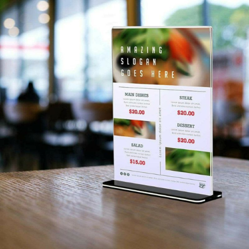 Menu mica để bàn
