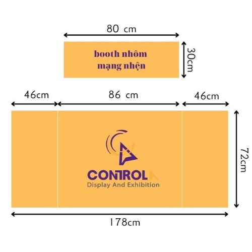 Kích thước thiết kế của booth nhôm mạng nhện Kích thước thiết kế của booth nhôm mạng nhện