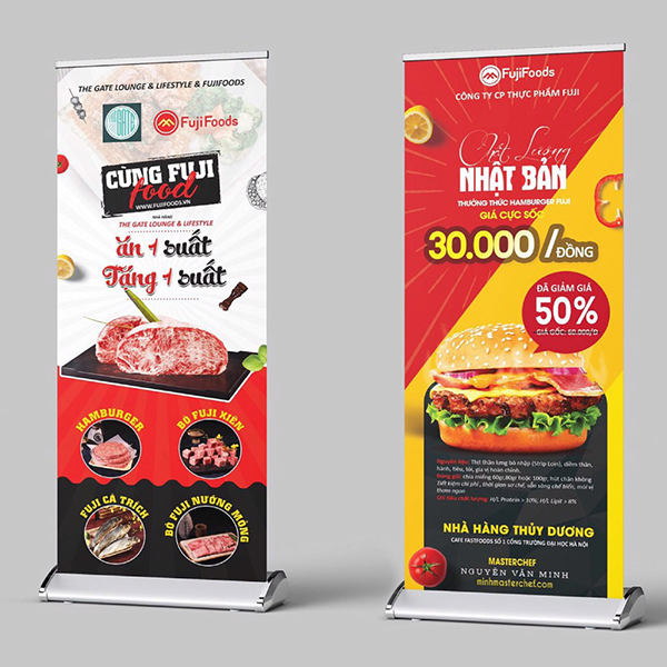 Standee cuốn hào hoa nhựa