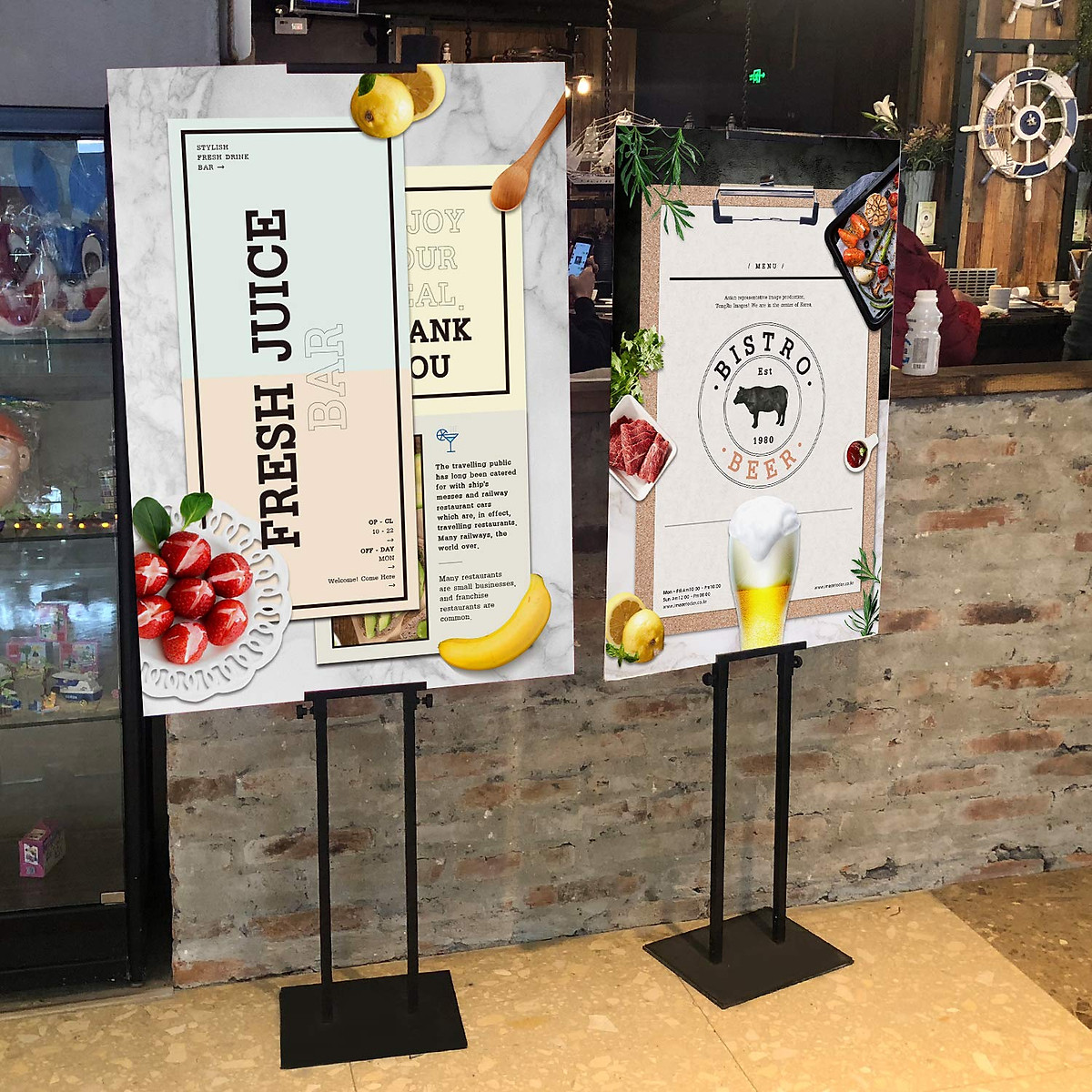 Standee menu chữ H