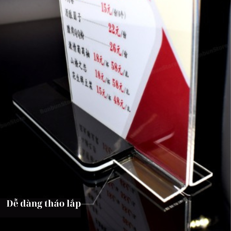 Standee mica để bàn Standee mica để bàn